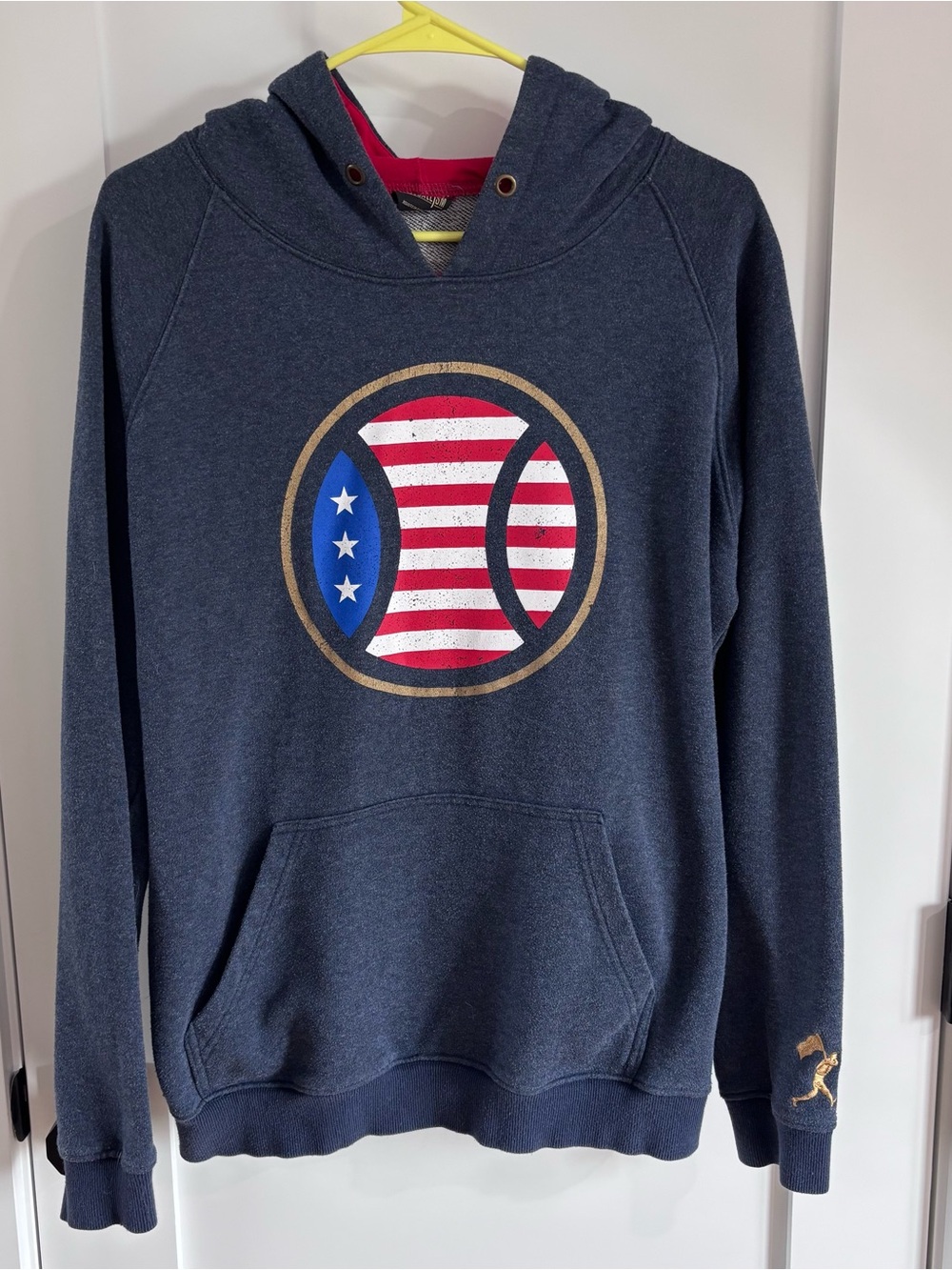 Baseballism American Flag Baseball Hoodie Men’s Large Navy Pullover